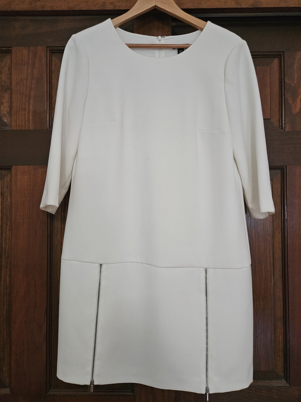 White Dress with Zipper Detail